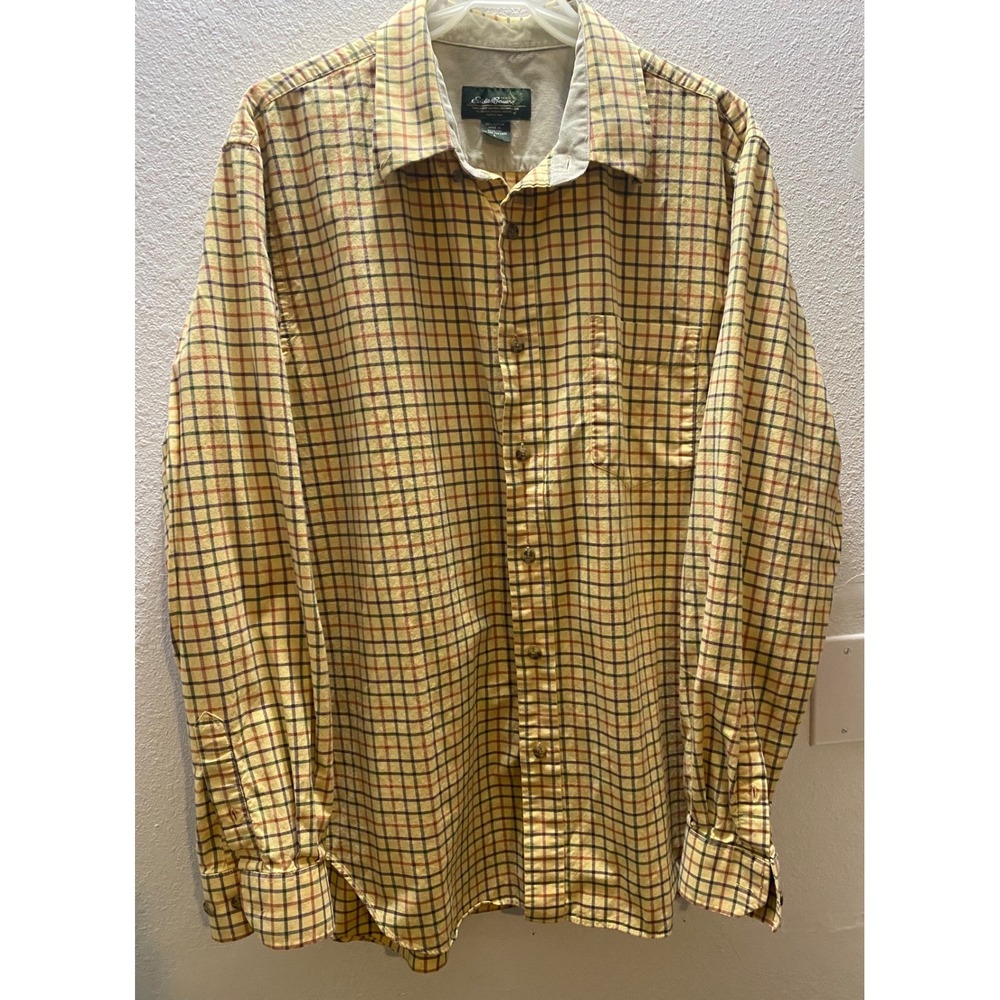 Eddie Bauer lot of 2 Mens Large Plaid Long Sleeve Button Down Shirt Size - Picture 2 of 13